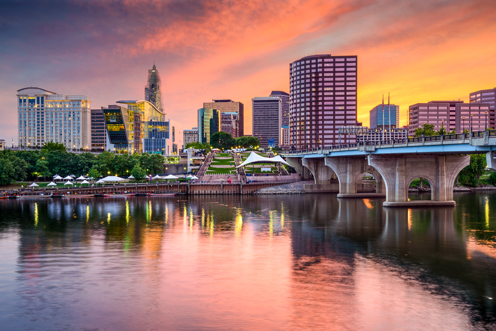 Downtown Skyline Hartford Connecticut USA