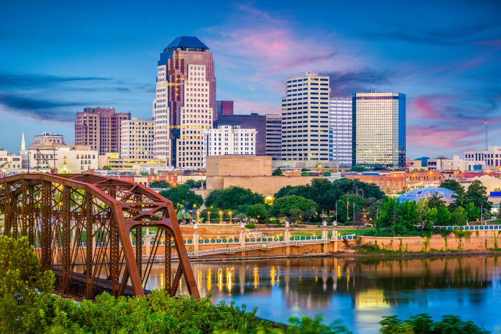 Downtown Shreveport Skyline Louisiana USA