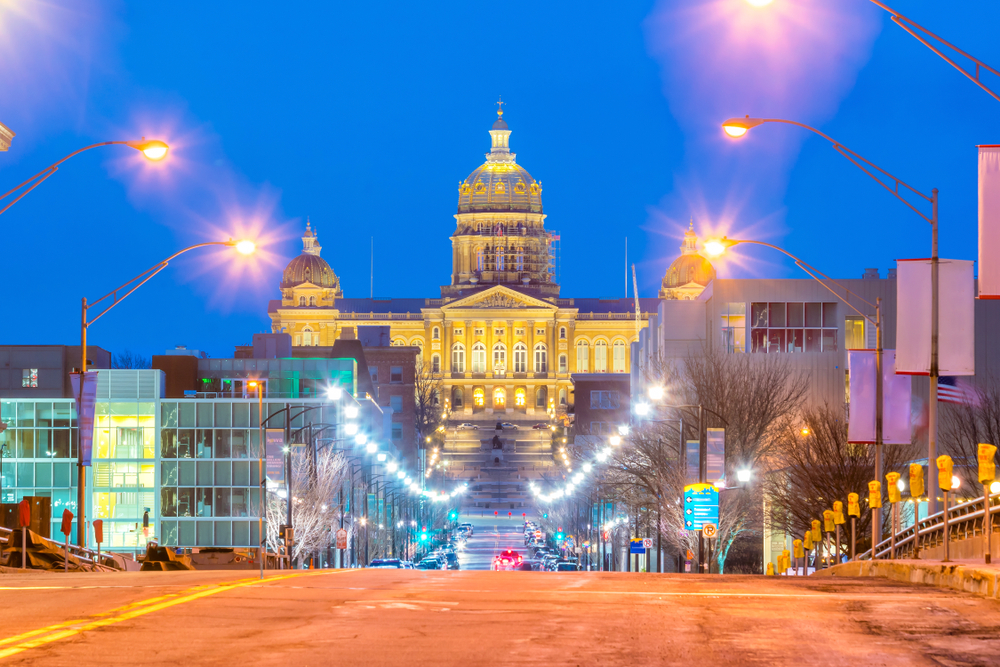 State Capitol in Des Moines Iowa USA