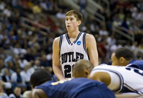 Basketball player in action during a basketball game