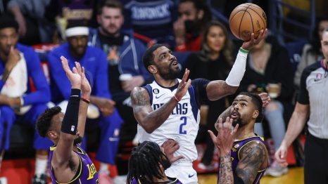 Basketball players during a match