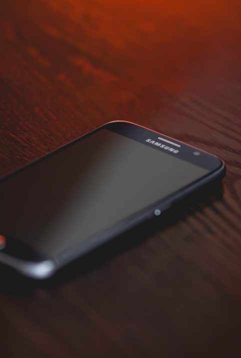 Samsung cell phone on a table