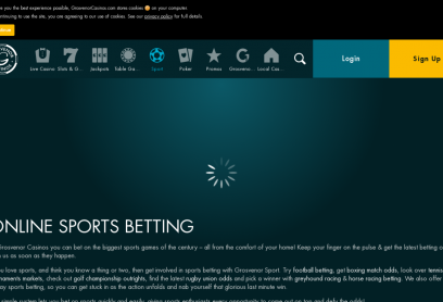 Grosvenor Sports Sport page desktop view