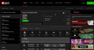 MansionBet Sports page desktop view