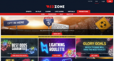 Red Zone Sports Promotions page desktop view