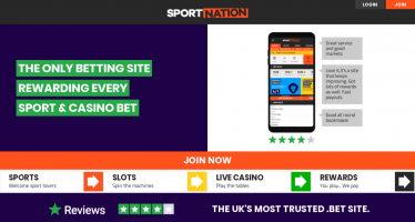 Sport Nation homepage desktop view