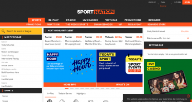 Sport Nation Sports page desktop view