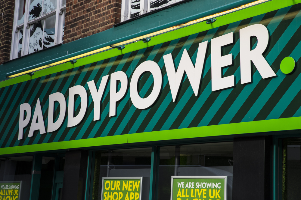 The shopfront of a Paddy Power betting shop