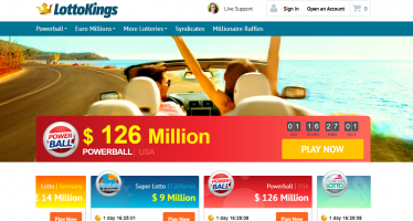 Lotto Kings homepage desktop view