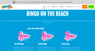 Costa Bingo Learn More About Bingo Page desktop view