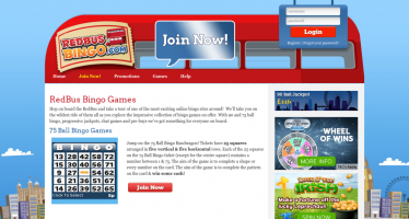 Redbus Bingo games page desktop view