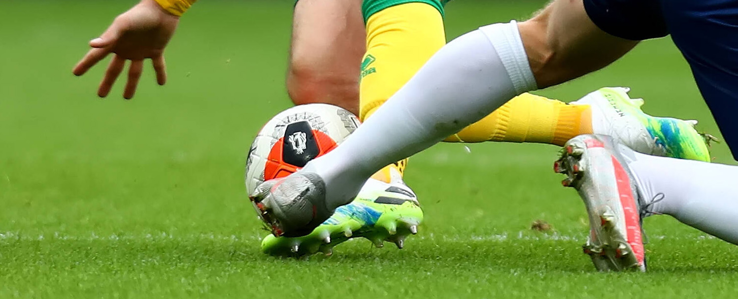 Football players feet during a football match