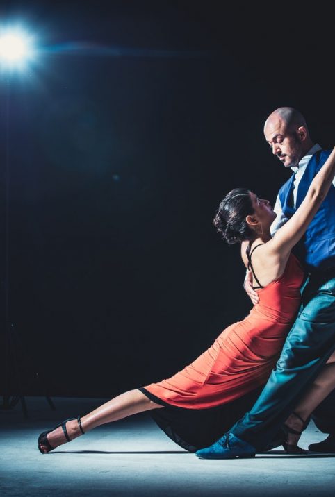 A dance couple during a tango dance