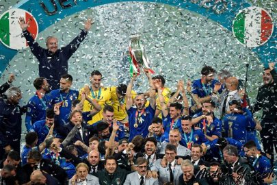 Italian players celebrate winning the Euro Cup