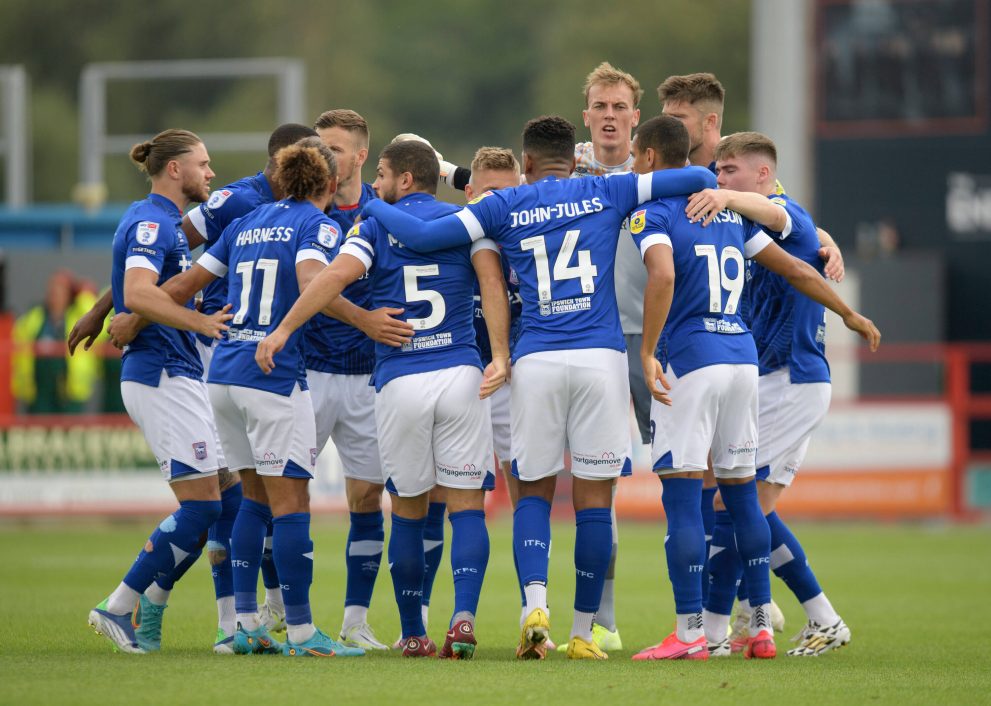 Ipswich Town players celebrate a goal