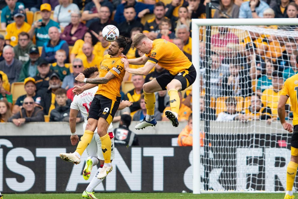 Wolverhampton players during a soccer match