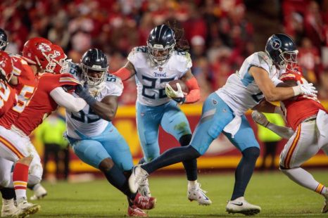 Titans players during an american football match