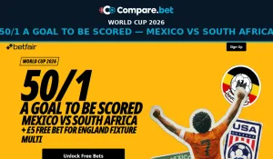 Betfair World Cup Offer 2026: 50/1 A Goal To Be Scored