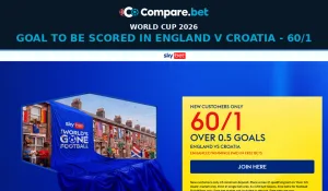 SkyBet England vs Croatia - 60/1 Over 0.5 Goals
